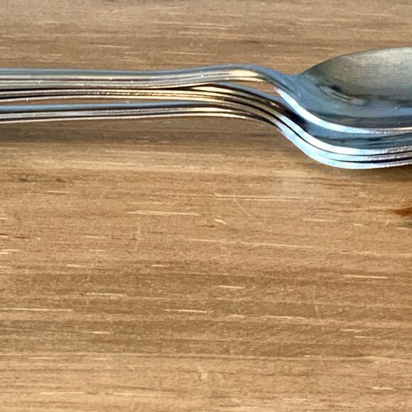 Ekco USA Stainless Steel Iced Tea Spoons Chevron Pattern Handle Set of 4 Vtg - Picture 13 of 13